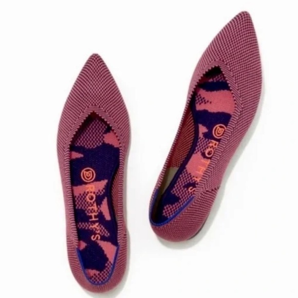 Rothy's The Point Rose Double Stitch Point Toe Slip On Knit Flats - Picture 4 of 15